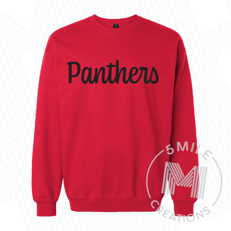 Cursive Panthers Crewneck