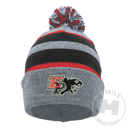 Knit Fold Over Pom Beanie